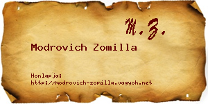 Modrovich Zomilla névjegykártya